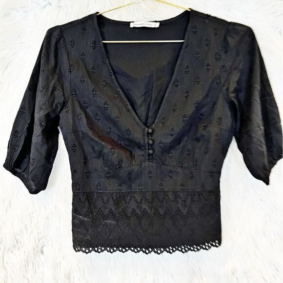 Abercrombie & Fitch embroidered lace trim boho blouse - Picture 1 of 6